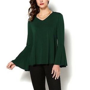 Iman Luxurious Runway Bell-Sleeve Top